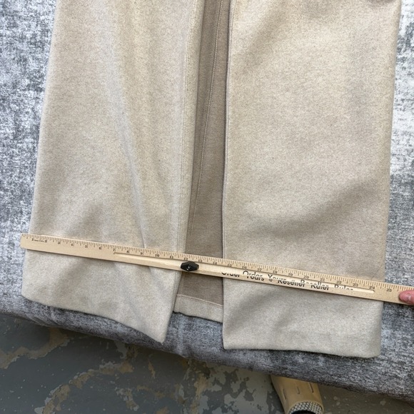 Zara Coat Womens Medium Beige Open Front Notch Lapel Collar Neutral Minimalist - Picture 14 of 15